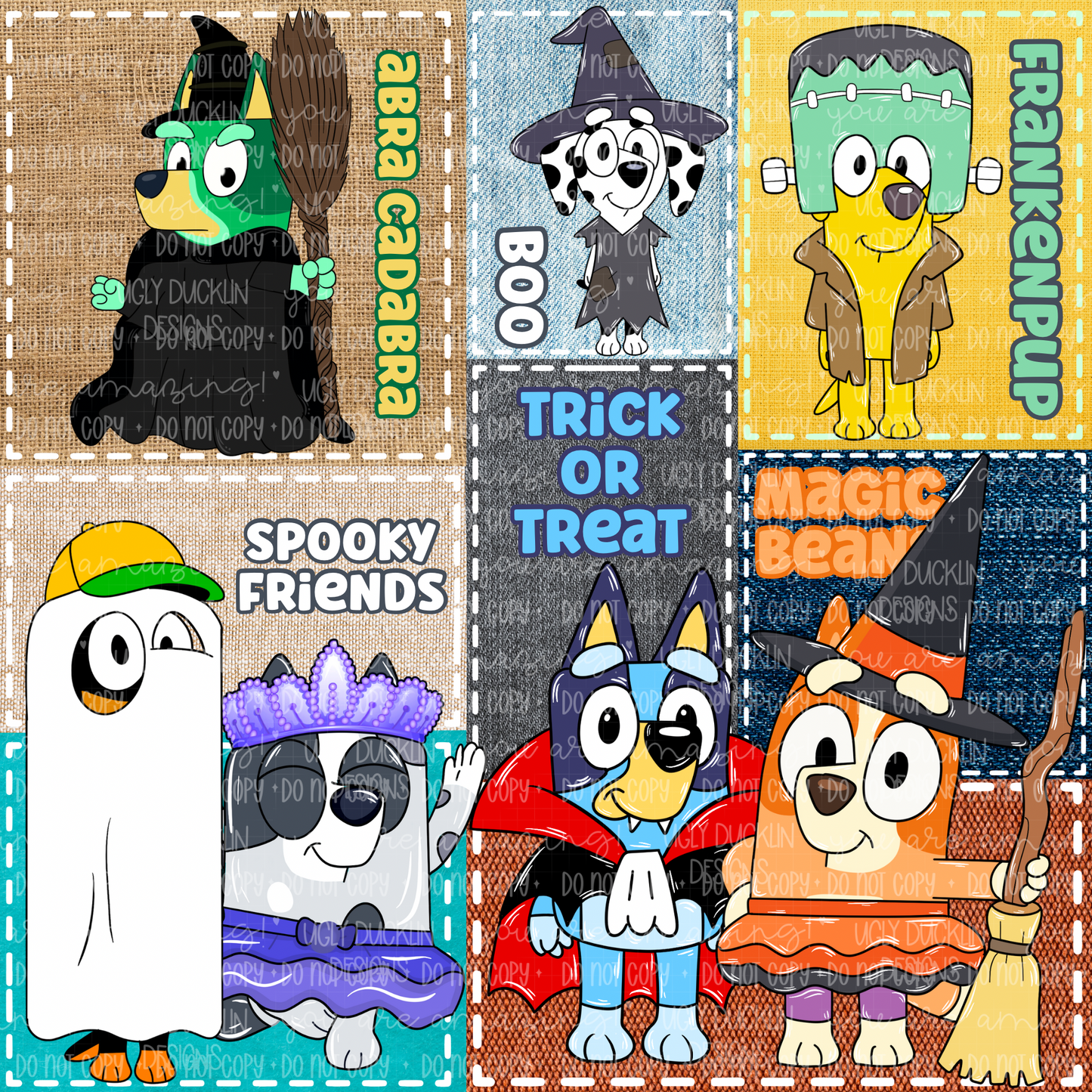 LIMITED Dog Patchwork Seamless Halloween