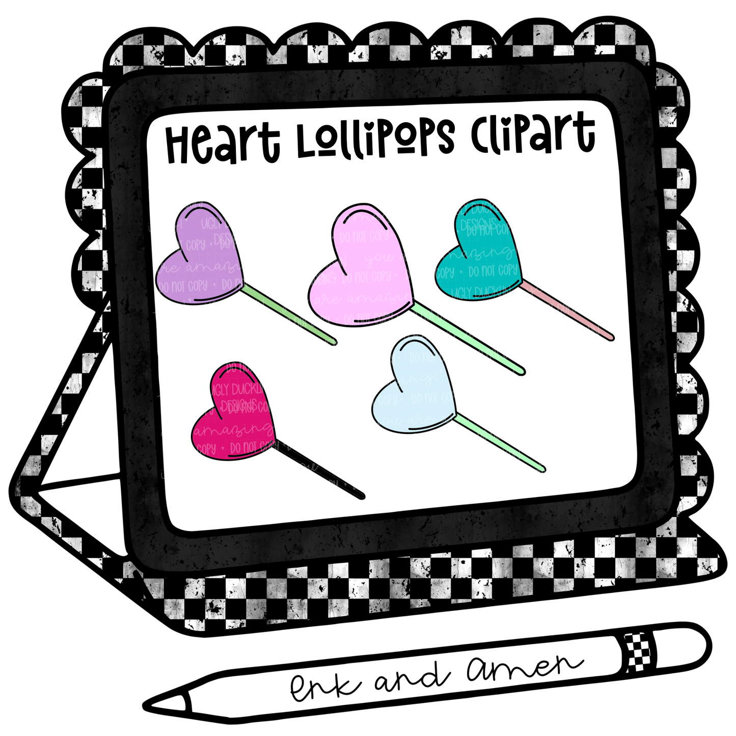 Heart lollipop clipart