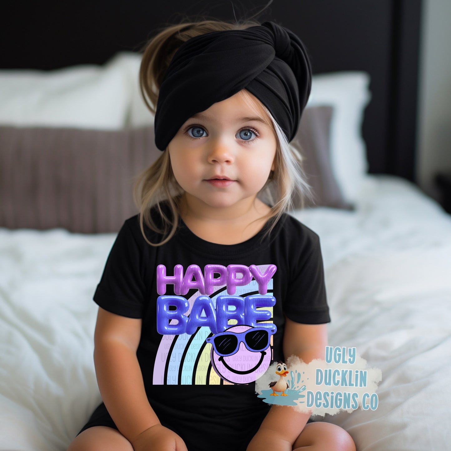 Happy Babe PNG Toddler Digital Download Kids Sublimation Boho Design