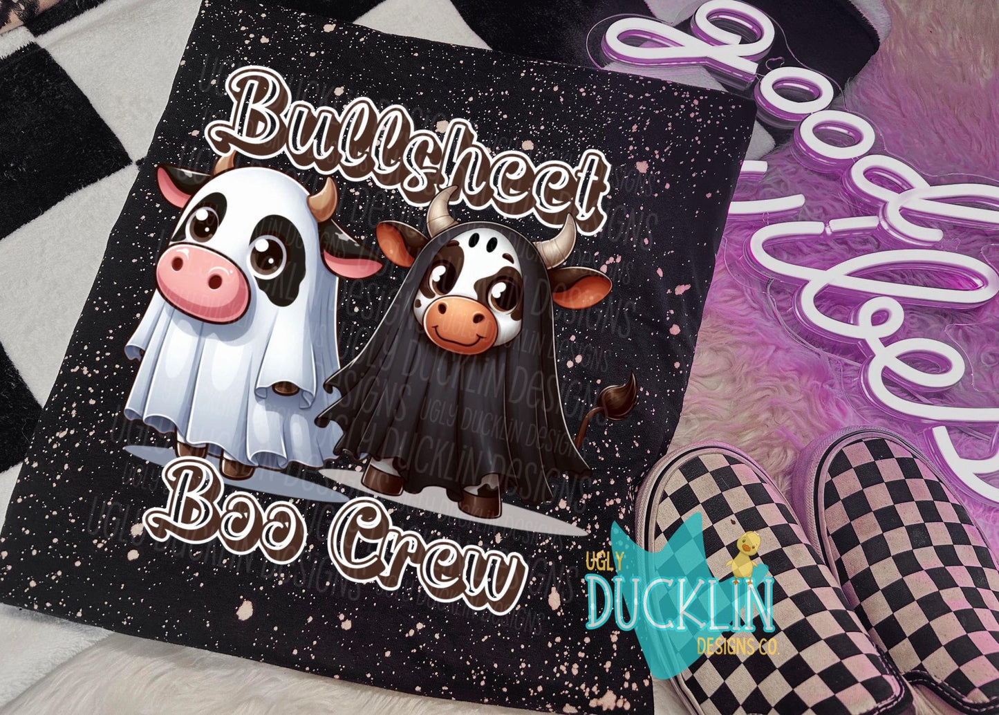 Bullsheet Boo Crew PNG Ghost Digital Design Kids Halloween Sublimation Design