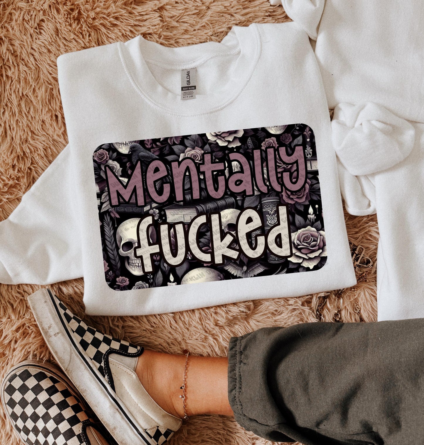 Mentally Fucked PNG, Bookish Digital Download Book Lover Sublimation