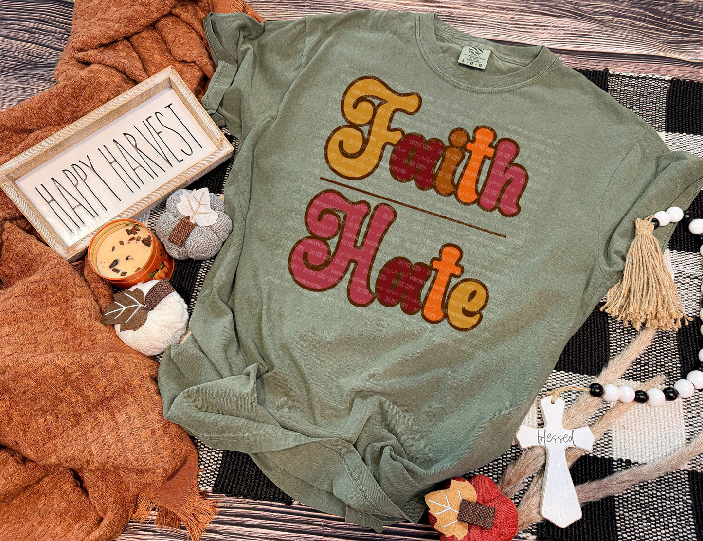 Faith over Hate PNG Fall Digital Design Faith Sublimation Design