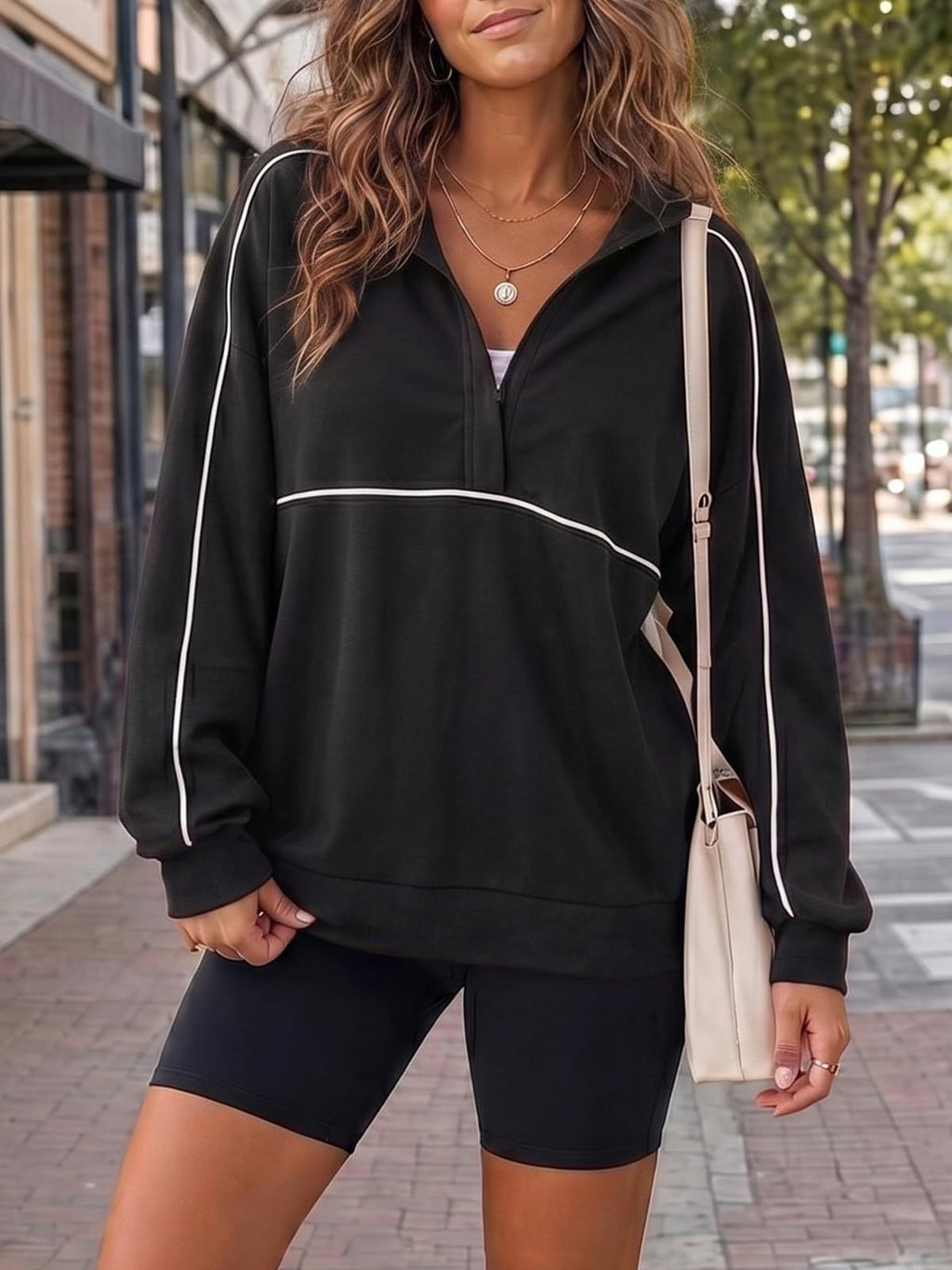 PREORDER: Piped Quarter Zip Pullover  7.20.26