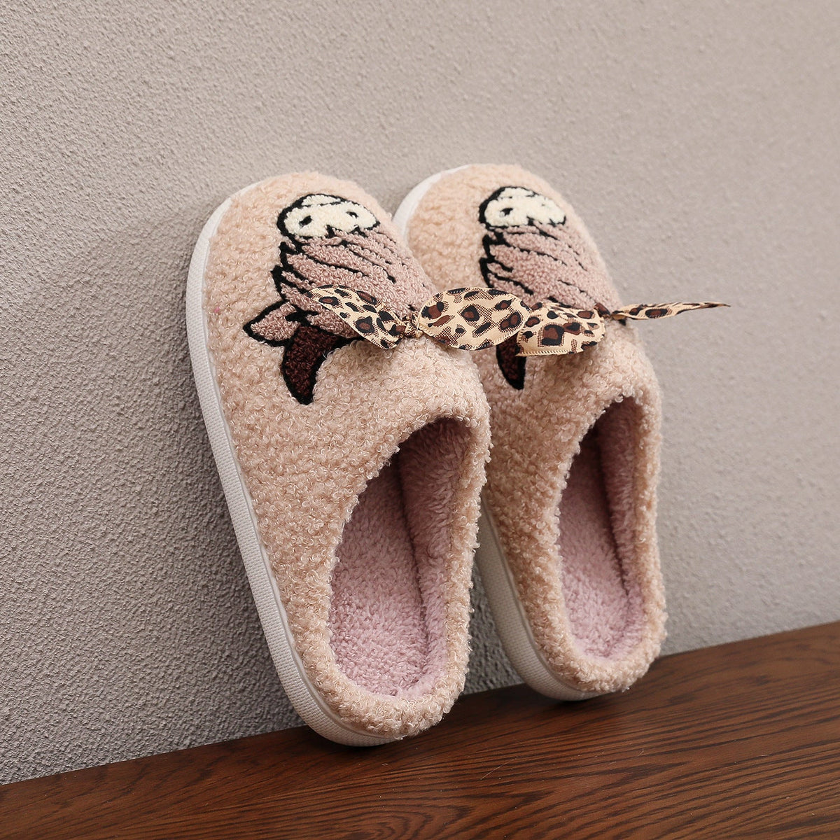 PREORDER: Highland cow with leopard bow slippers 8.24.26 OSYM