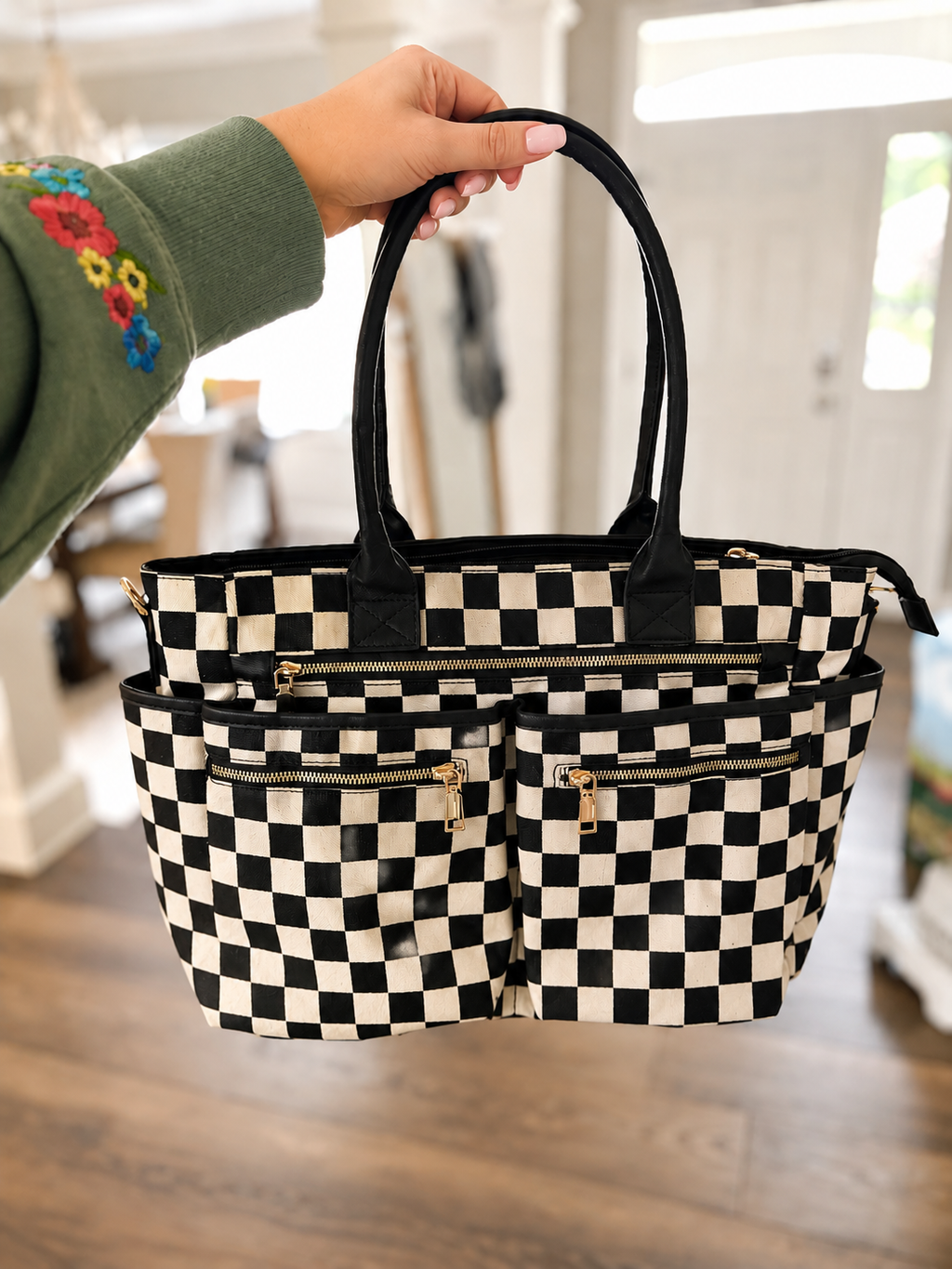 PREORDER: On-The-Go Checkered Organizer Tote RERUN 6.8.26 osym