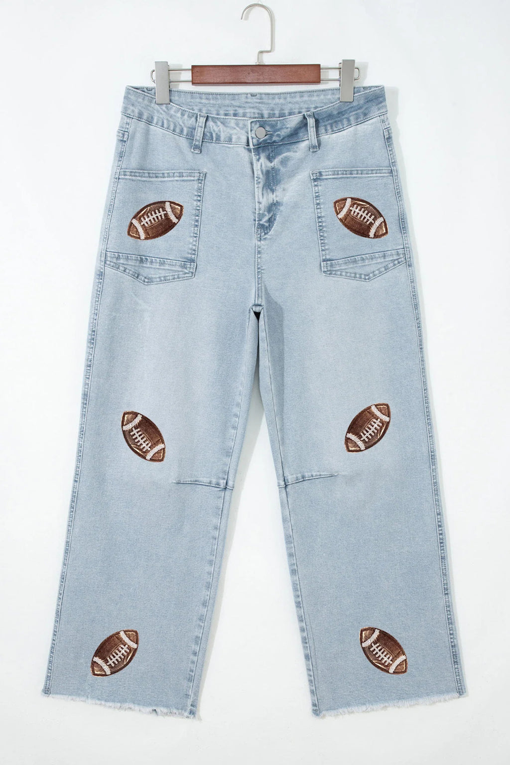 PREORDER: Football Sequin Patch Jeans 8.3.26