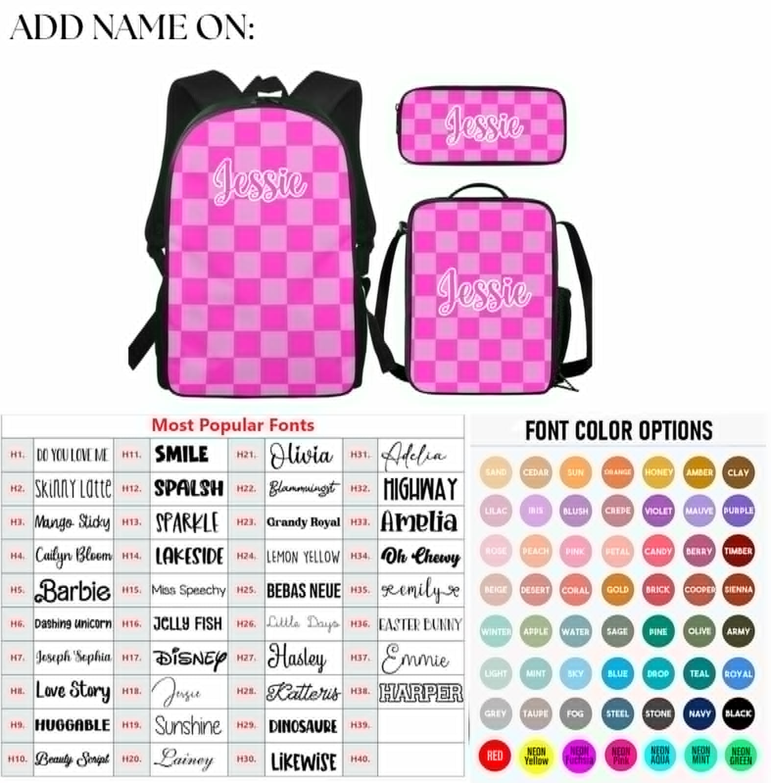 PREORDER: Custom Backpack, Lunch Bag + Pencil Case Set 7.6.26 osym