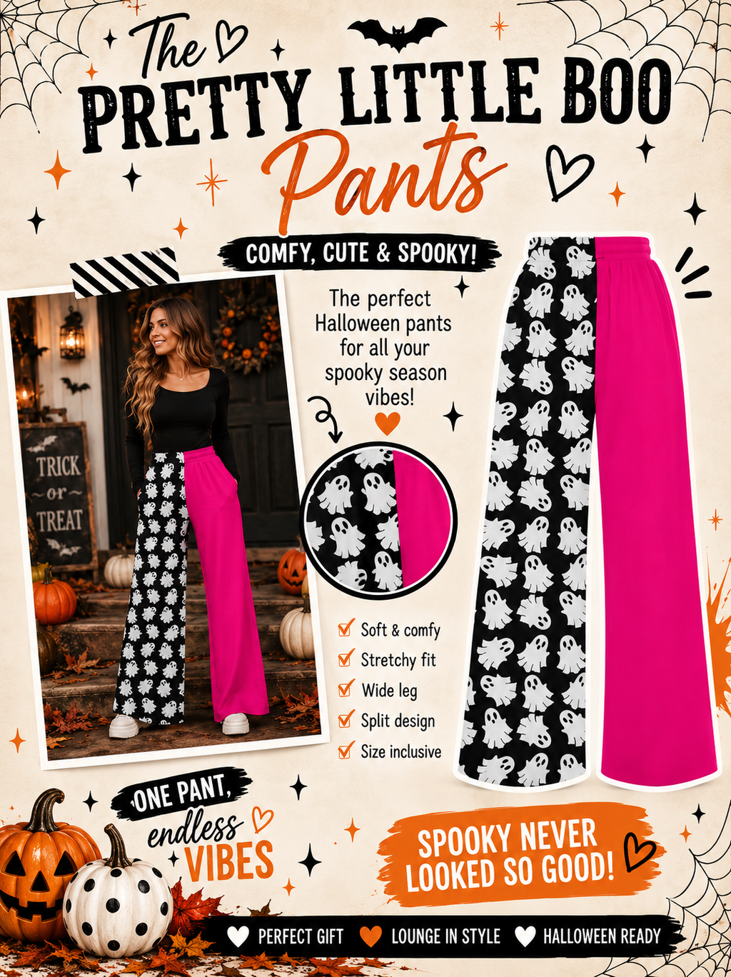 PREORDER: Exclusive Halloween Custom Split Leg Pants 8.24.26 osym