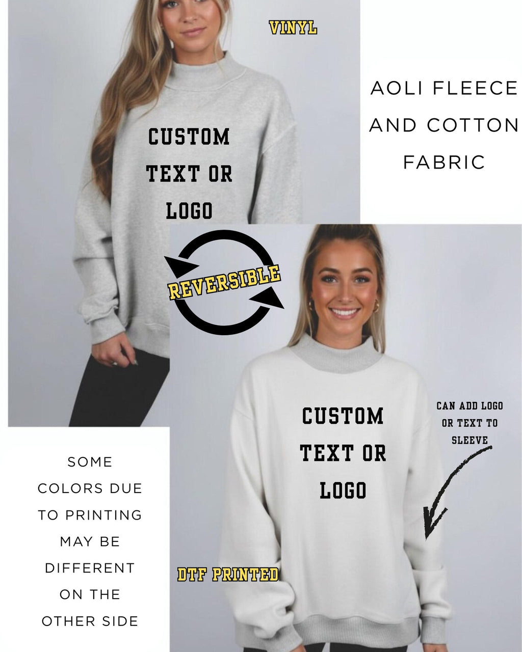PREORDER: Custom Reversible Mock Neck Sweaters RERUN 8.24.26