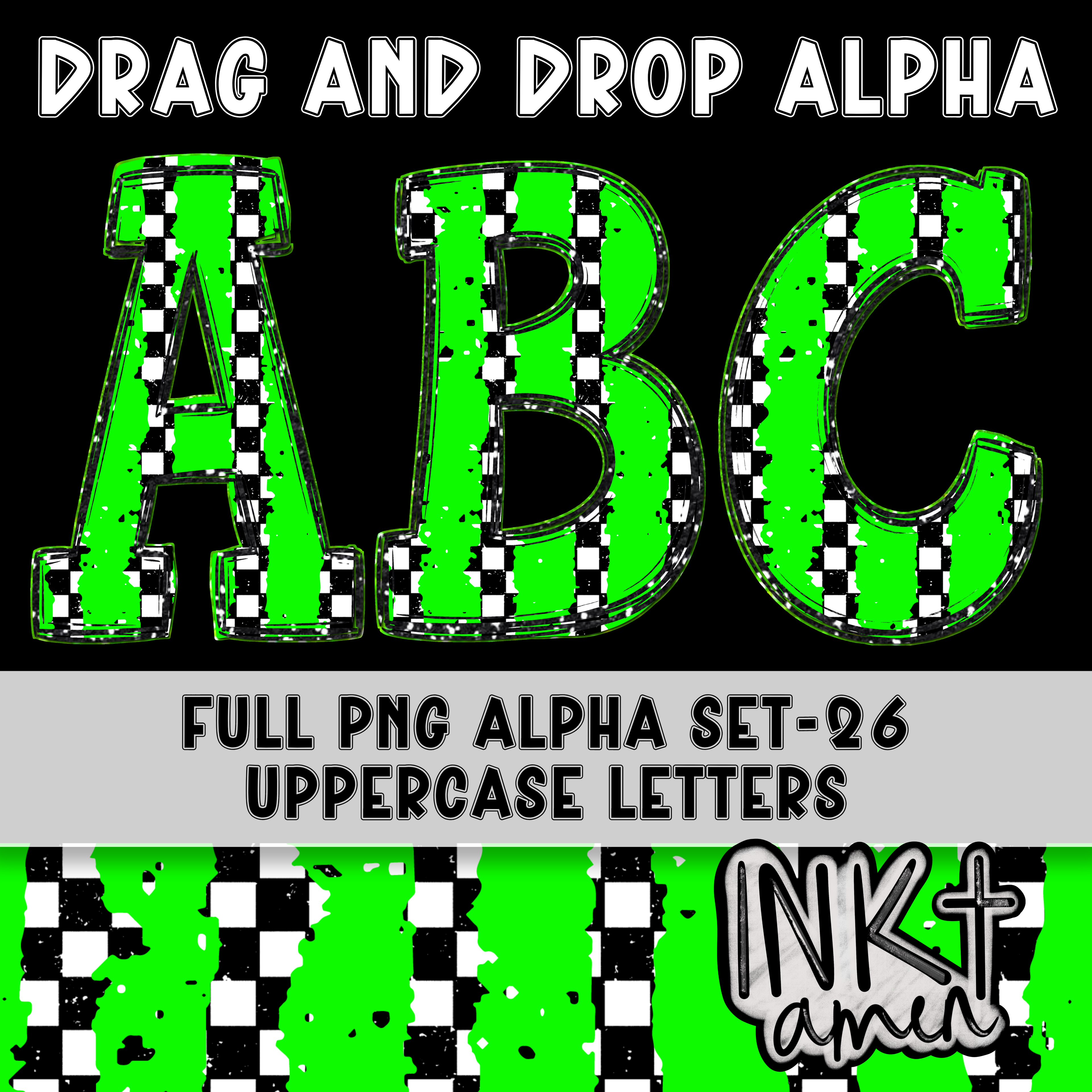 Neon Green Checkered Alpha
