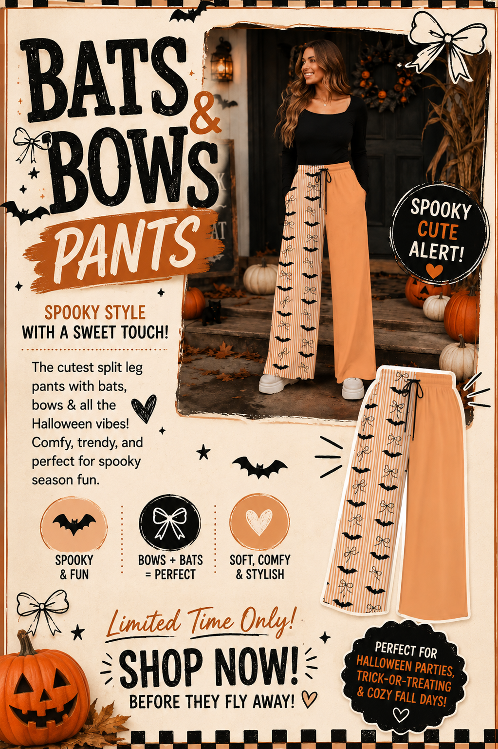 PREORDER: Exclusive Halloween Custom Split Leg Pants 8.24.26 osym