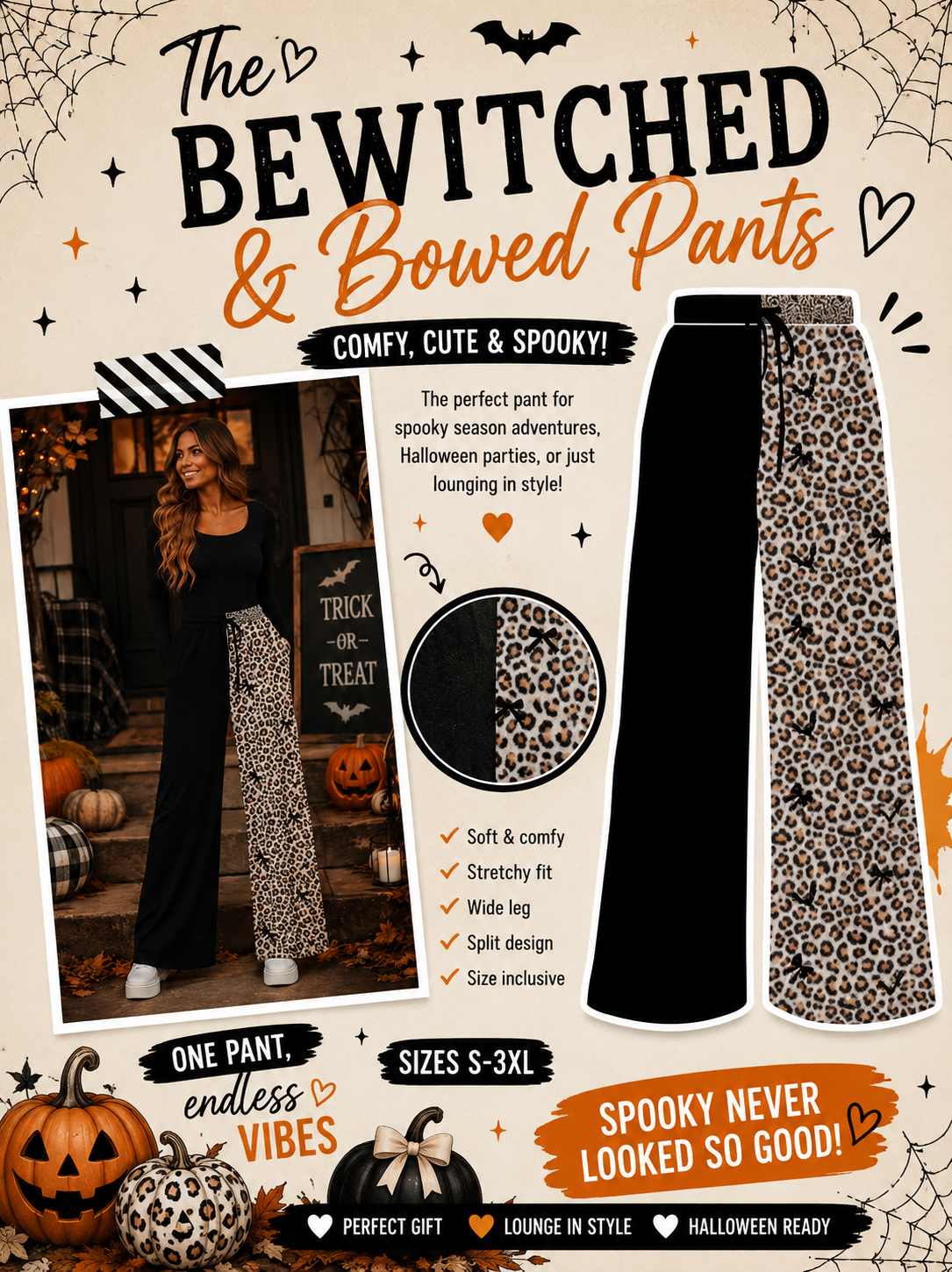 PREORDER: Exclusive Halloween Custom Split Leg Pants 8.24.26 osym