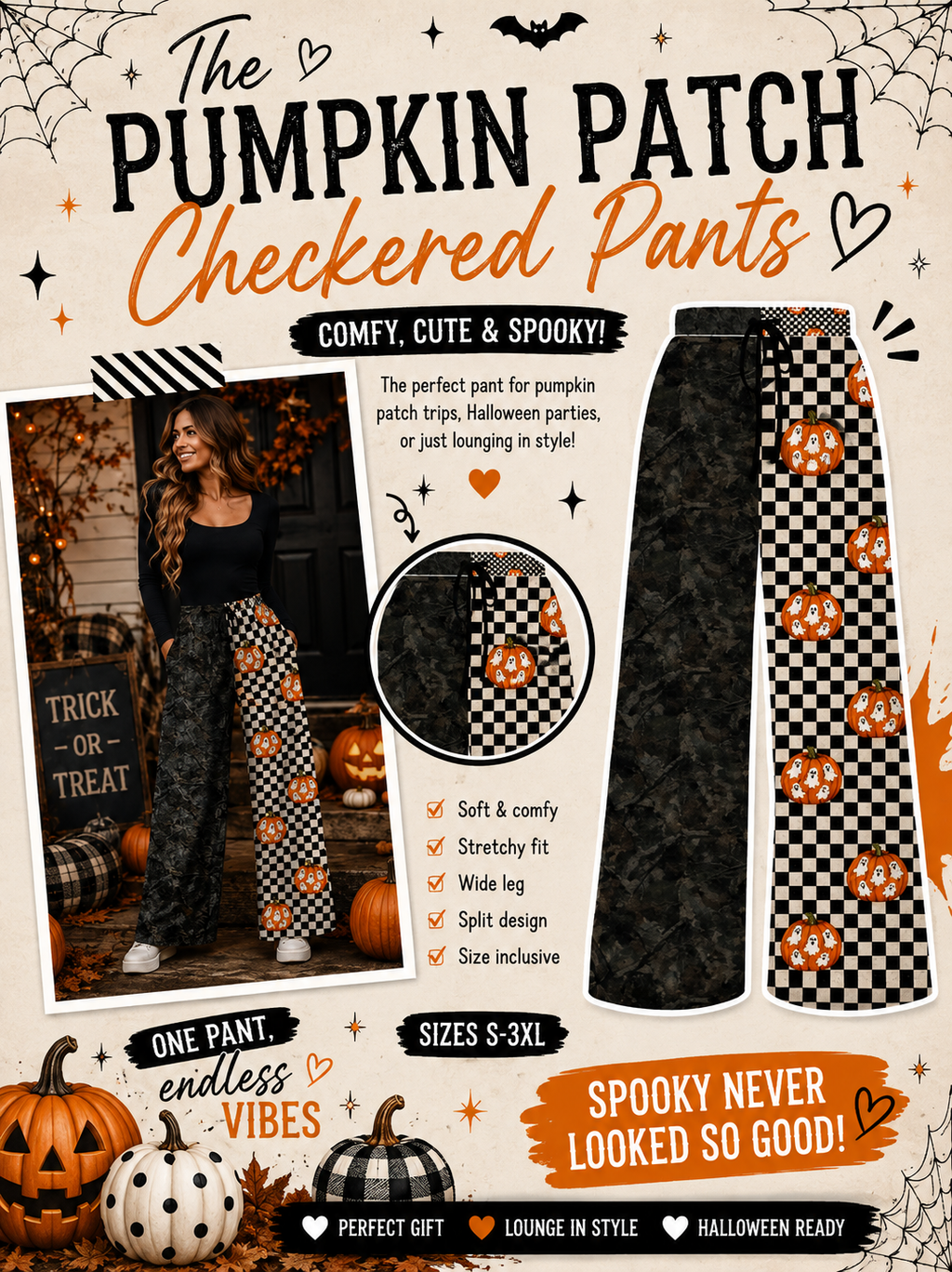 PREORDER: Exclusive Halloween Custom Split Leg Pants 8.24.26 osym