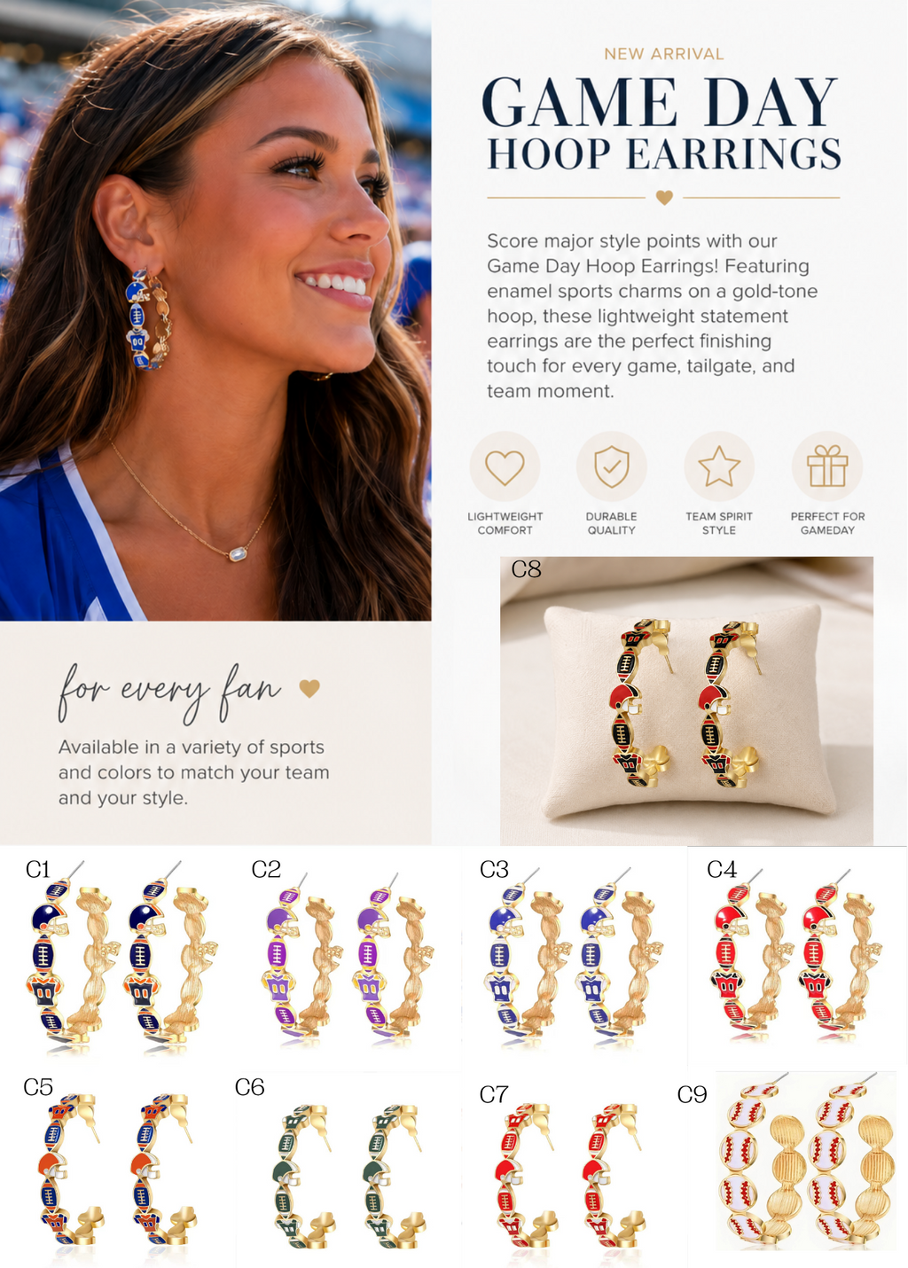 PREORDER: Game Day Hoop Earrings 8.3.26 OSYM