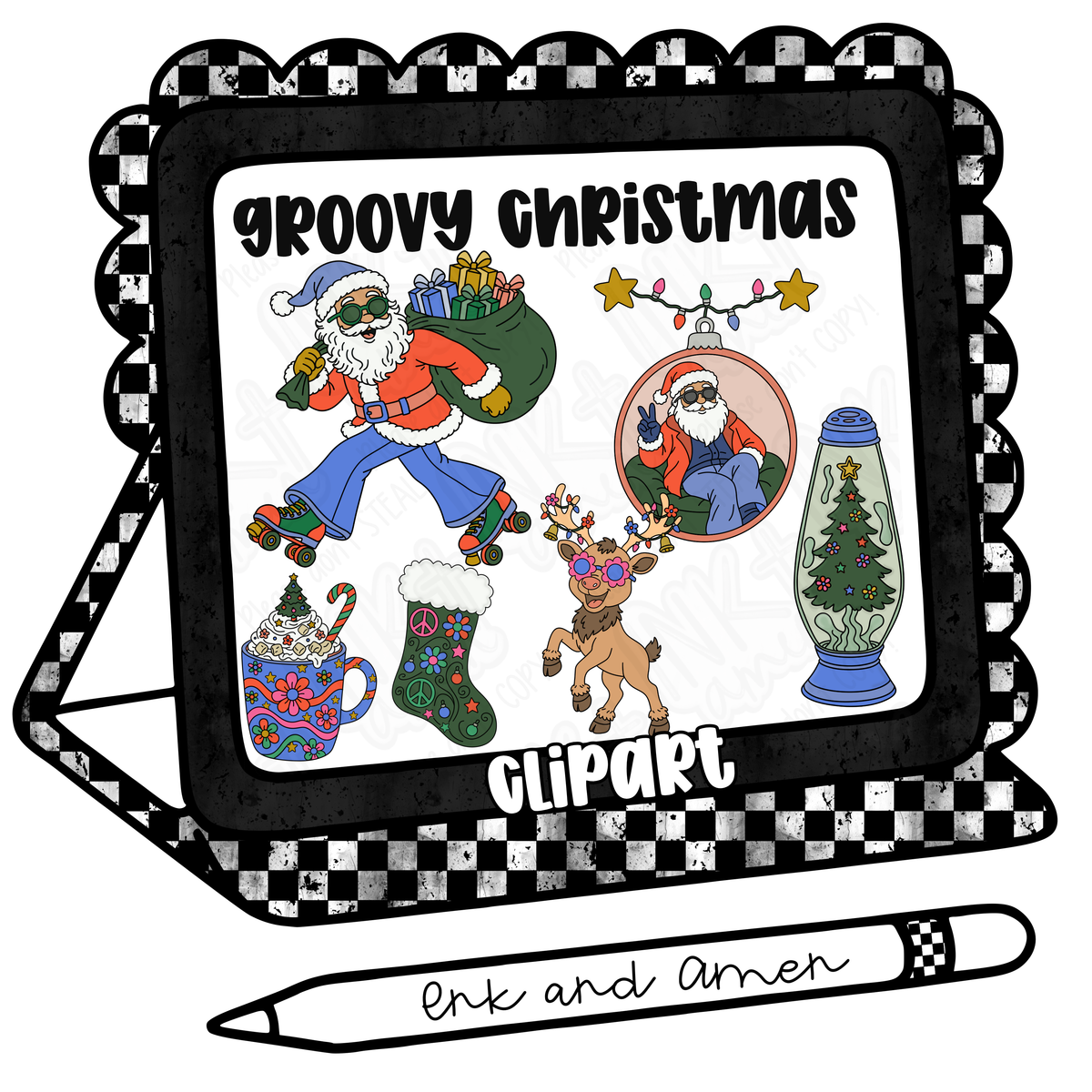 Groovy Christmas Clipart