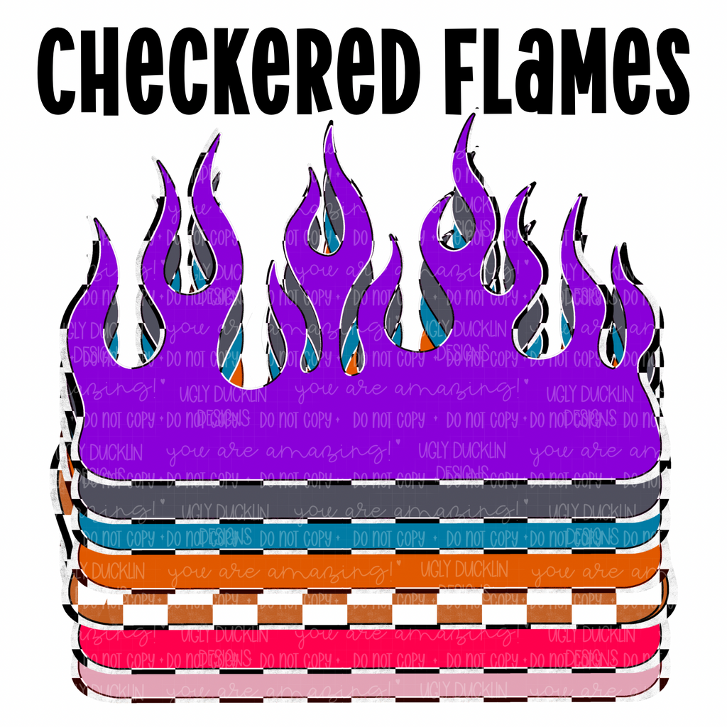 Checkered Flames Clipart