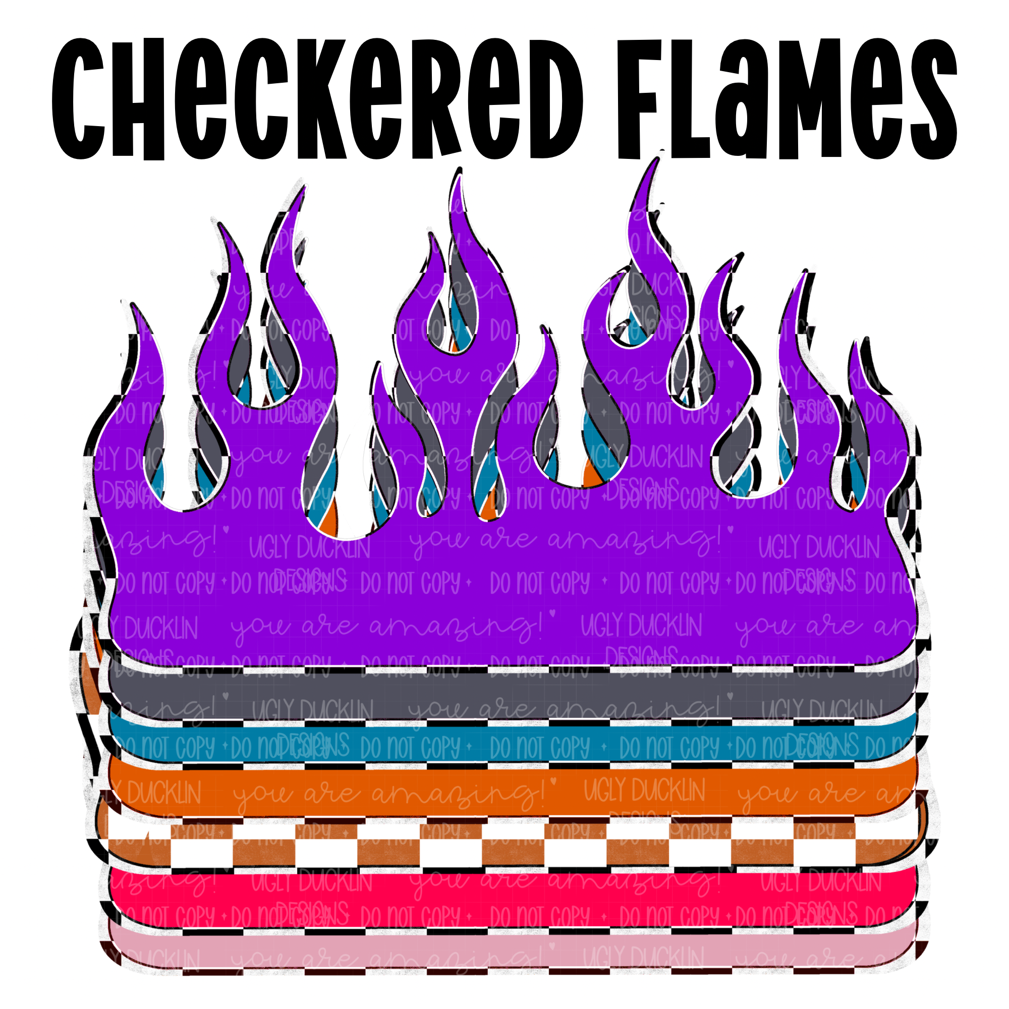 Checkered Flames Clipart