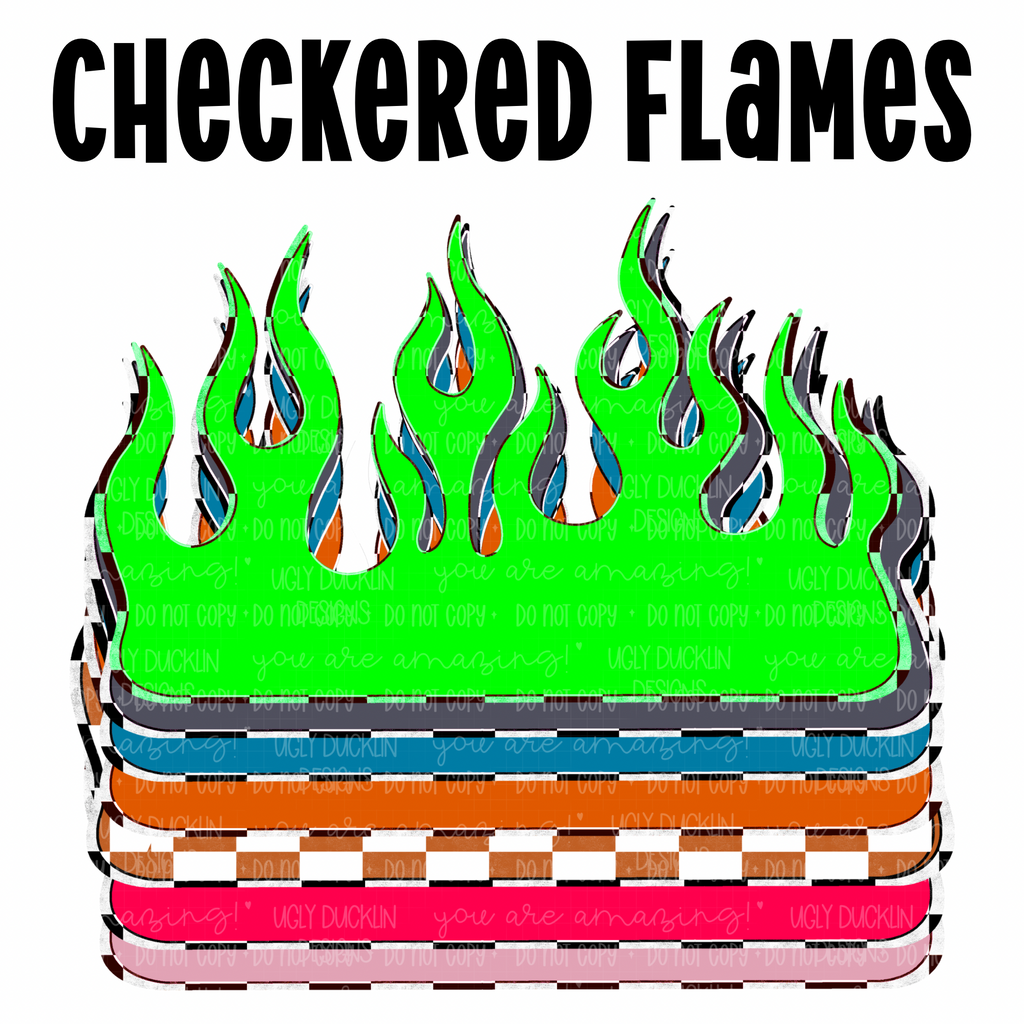 Checkered Flames Clipart