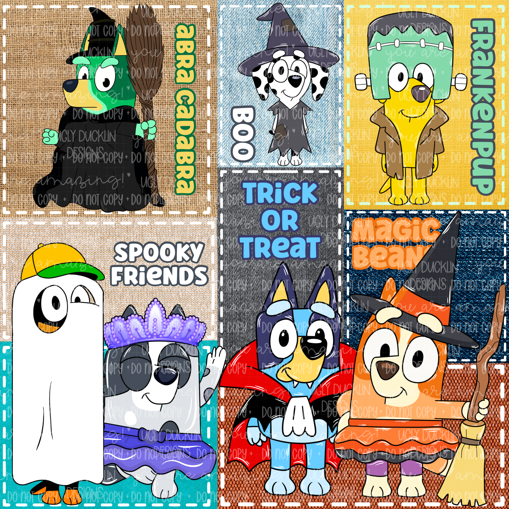 LIMITED Dog Patchwork Seamless Halloween