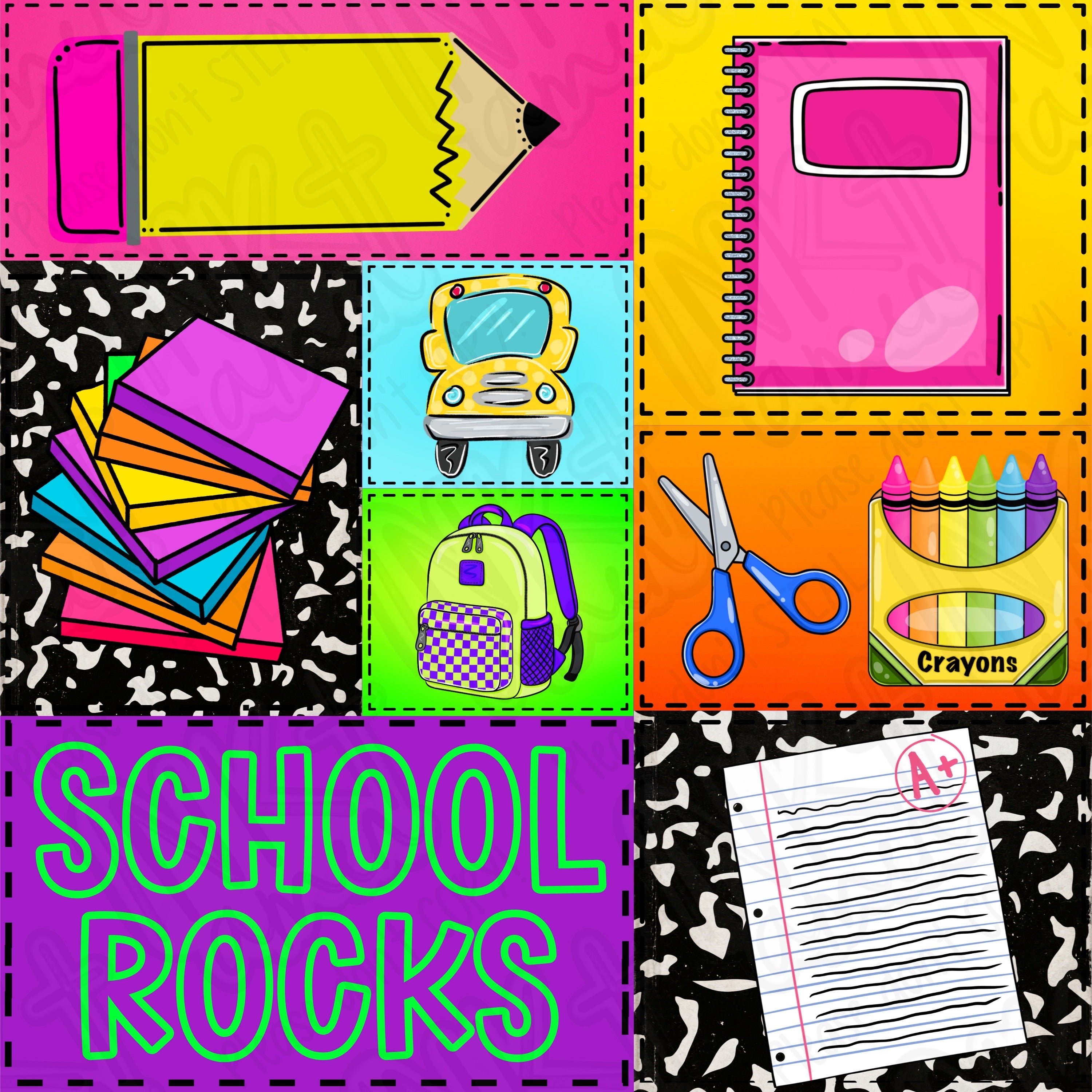 School Rocks Seamless