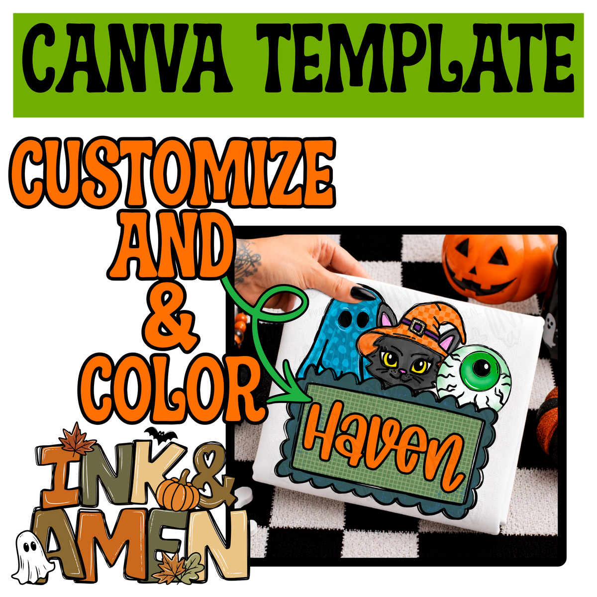 Halloween Name Plate Template