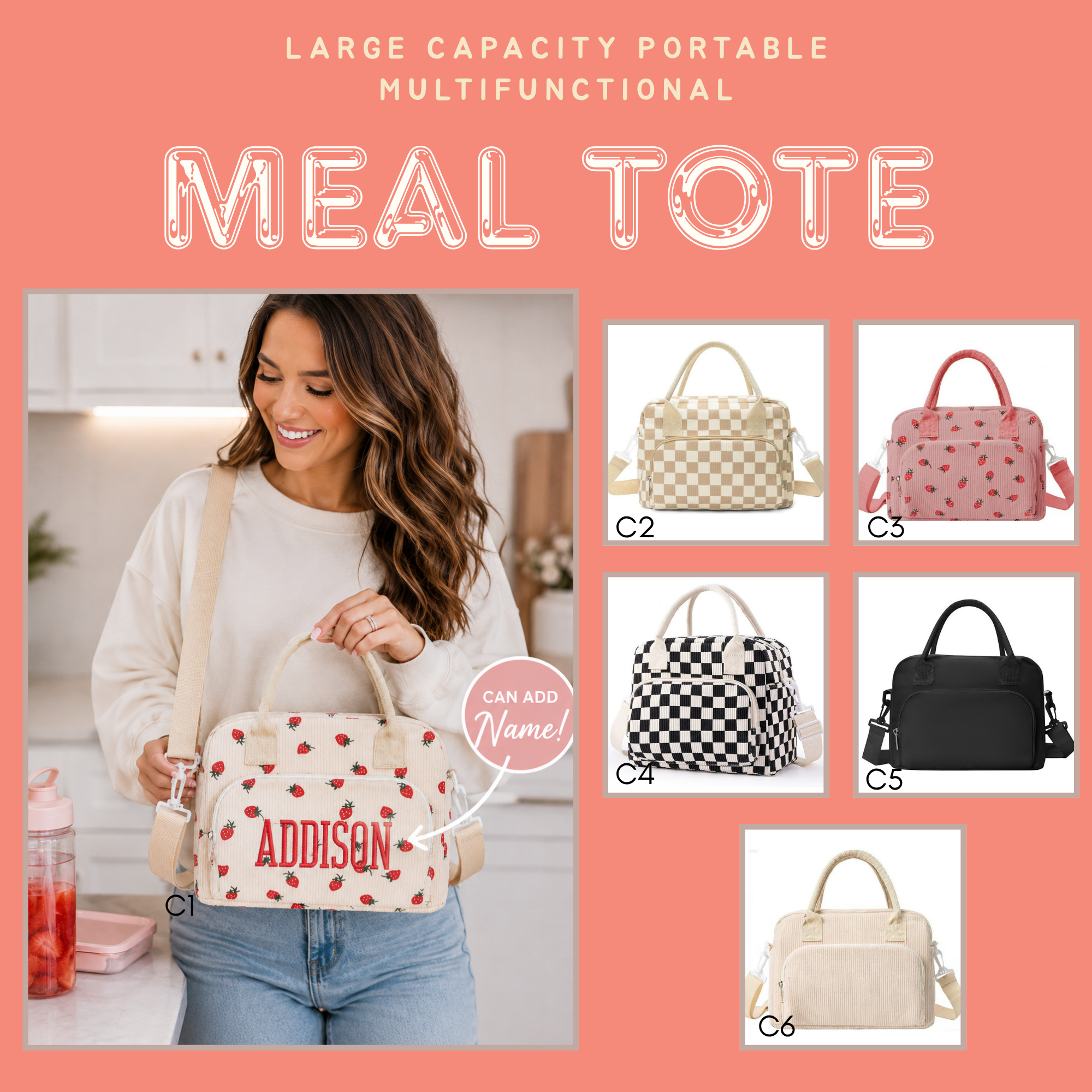 PREORDER: Large Capacity Portable Multi-functional Meal Tote 7.6.26