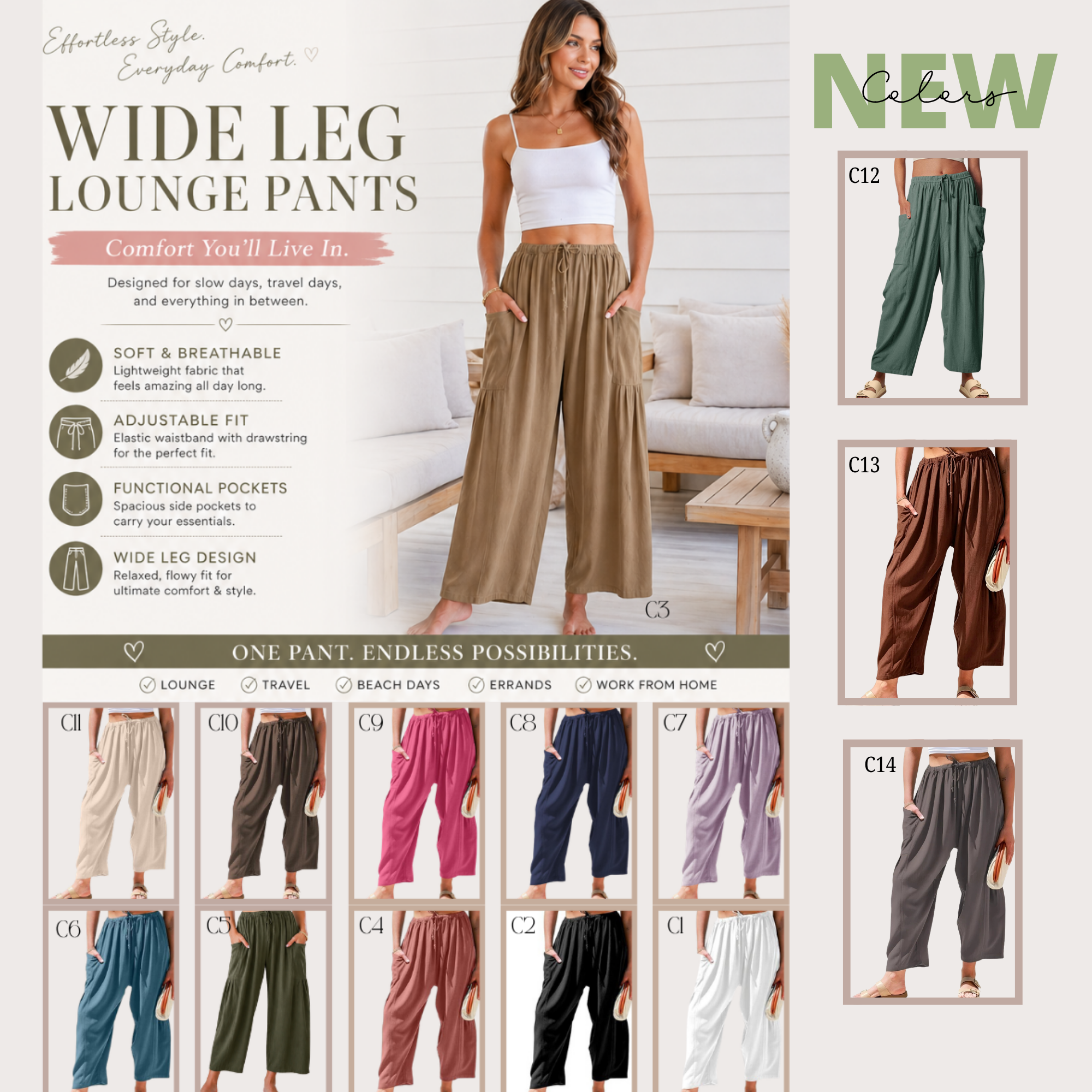 PREORDER: Wide Leg Lounge Pants RERUN 7.6.26 osym