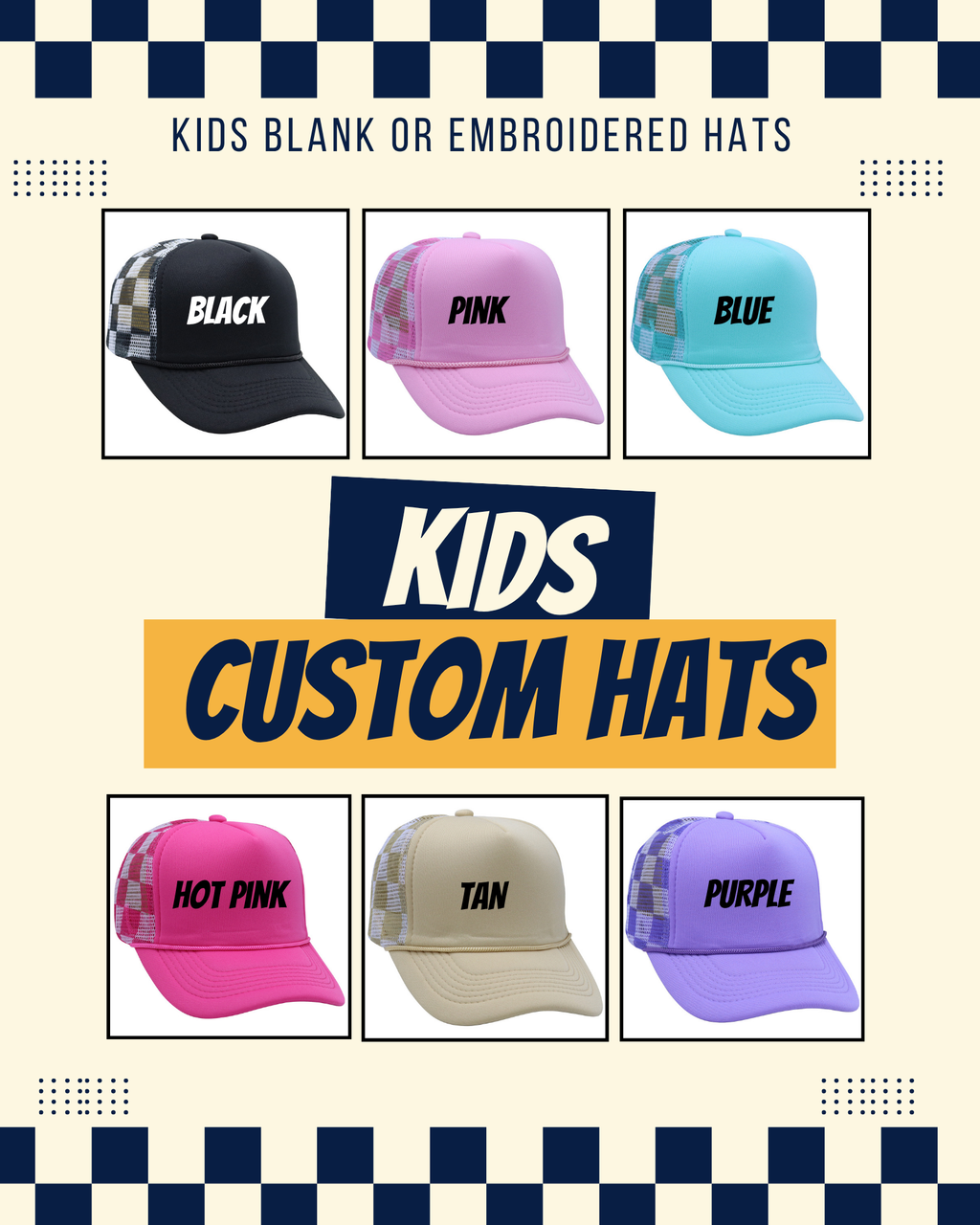 PREORDER: Kids Custom Hats RERUN 6.22.26