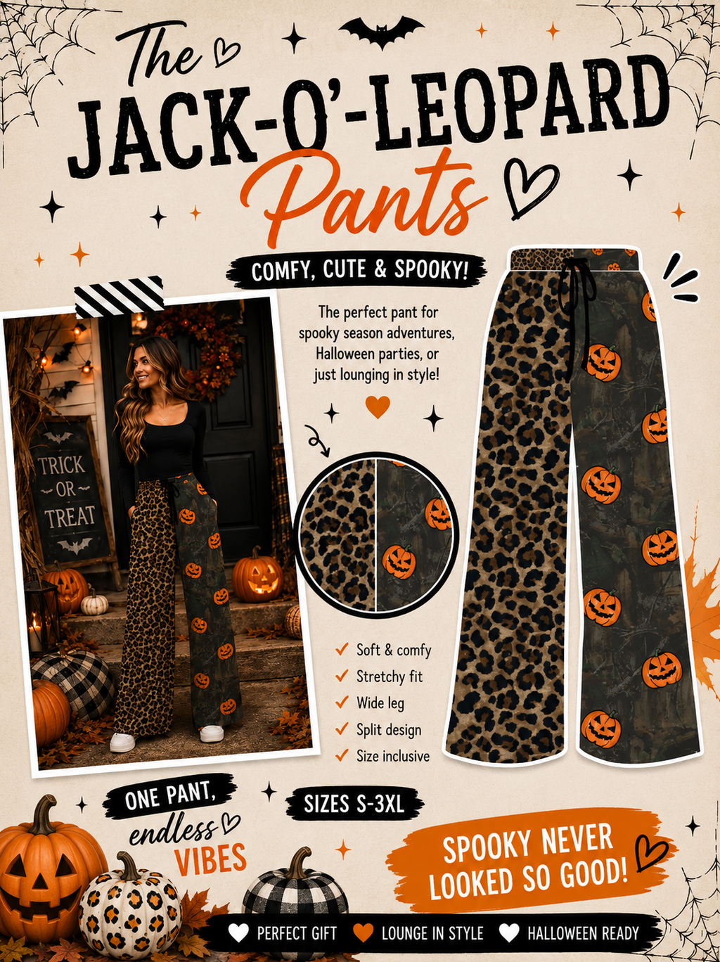 PREORDER: Exclusive Halloween Custom Split Leg Pants 8.24.26 osym