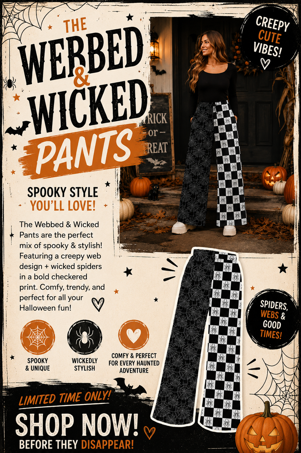 PREORDER: Exclusive Halloween Custom Split Leg Pants 8.24.26 osym