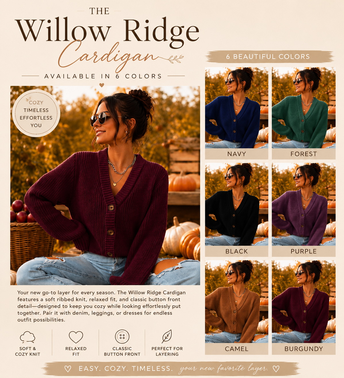 PREORDER: The Willow Ridge Cardigan 8.3.26
