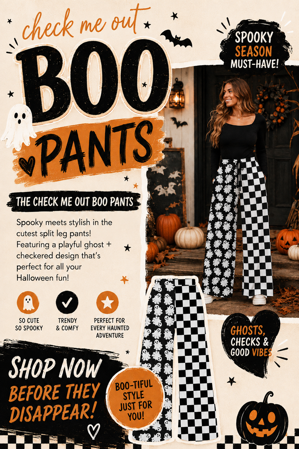 PREORDER: Exclusive Halloween Custom Split Leg Pants 8.24.26 osym