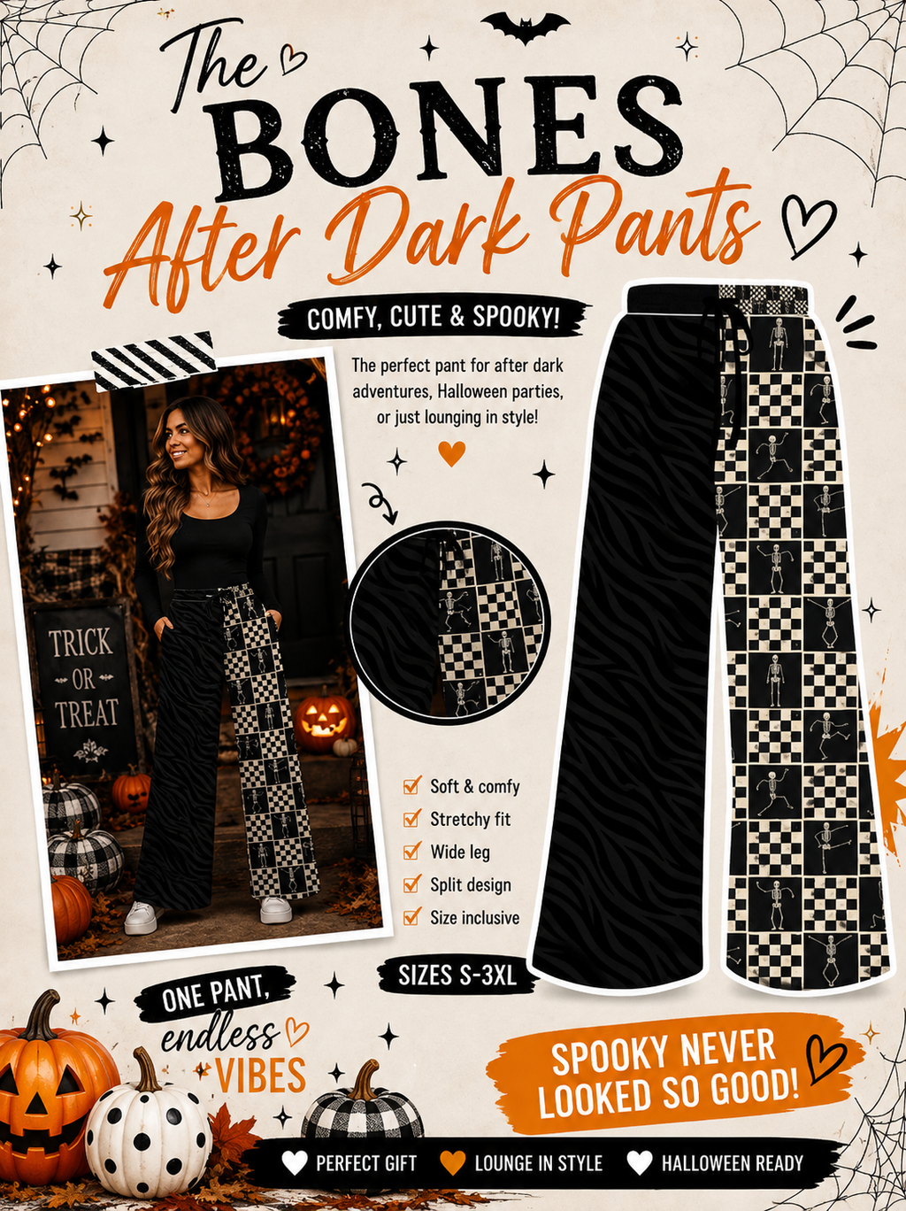 PREORDER: Exclusive Halloween Custom Split Leg Pants 8.24.26 osym