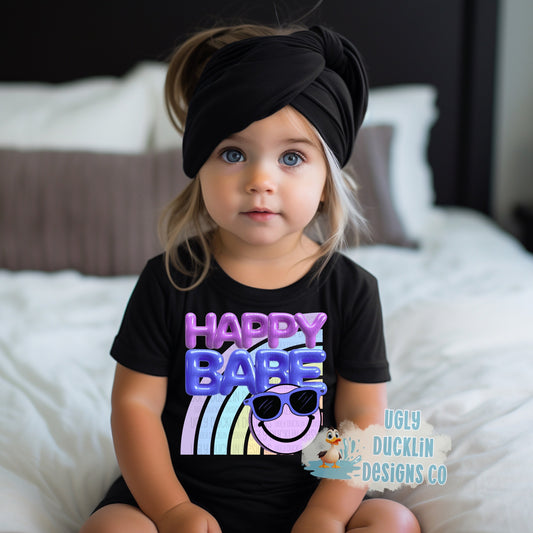 Happy Babe PNG Toddler Digital Download Kids Sublimation Boho Design