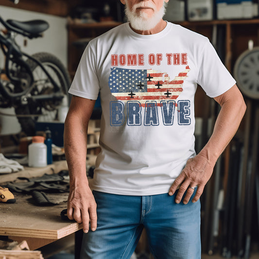 Home of the Brave Memorial Day Digital Design Red White and Blue Sublimation Design