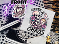 Coffee and Chaos PNG Skeleton Digital Design Momma Sublimation Design