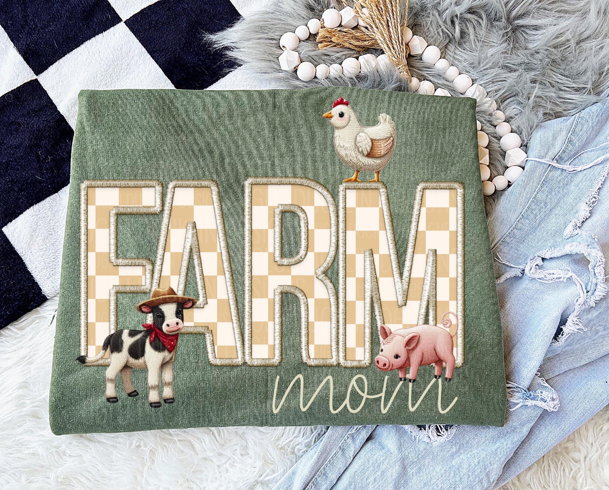 Farm Mom PNG 4H Digital Download Farm Sublimation
