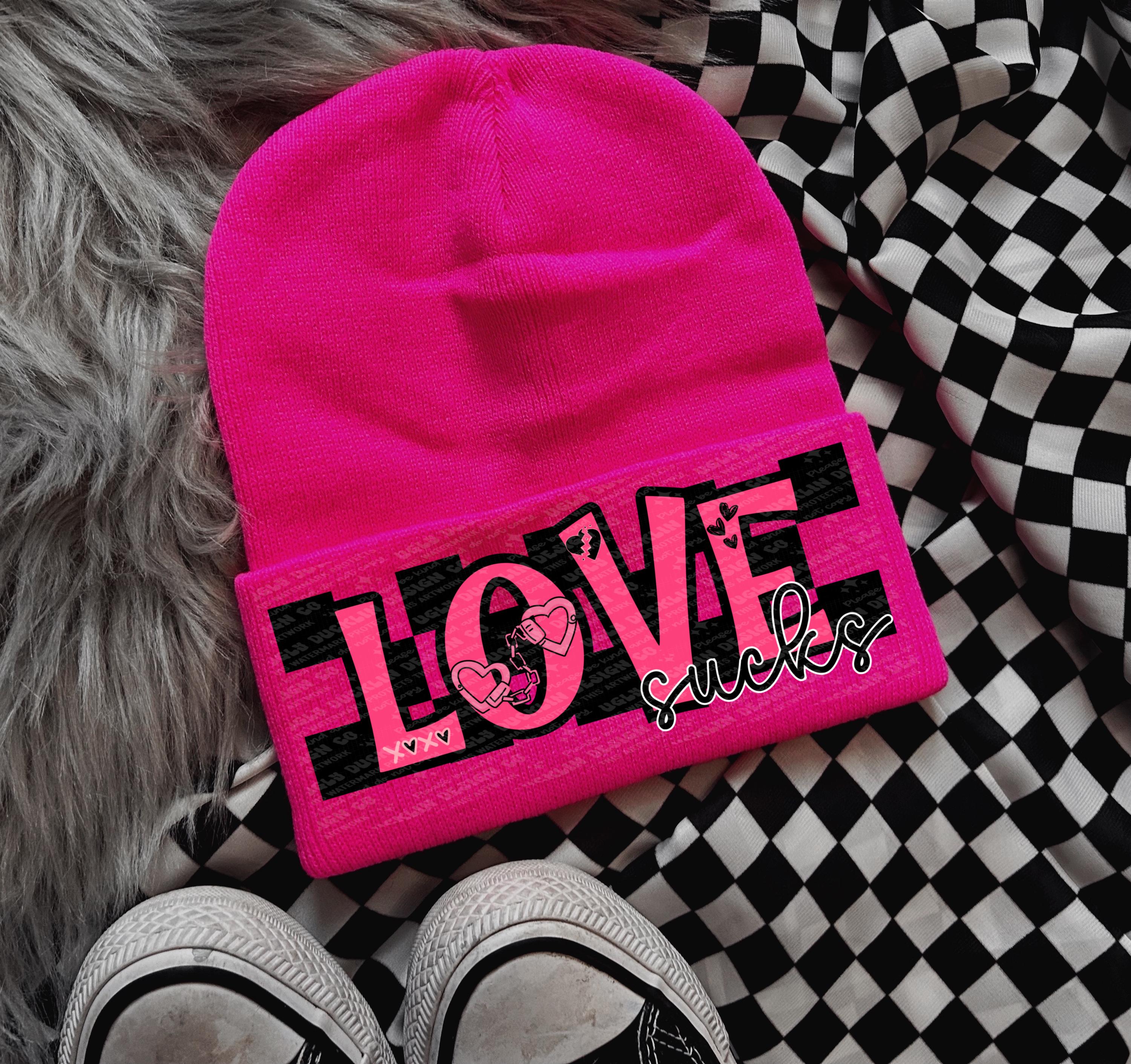 Love Sucks PNG Valentines Digital Design Checkered Sublimation Design