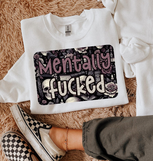 Mentally Fucked PNG, Bookish Digital Download Book Lover Sublimation