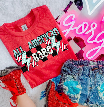 All American Babe PNG Memorial Day Digital Download Fourth of July Sublimation