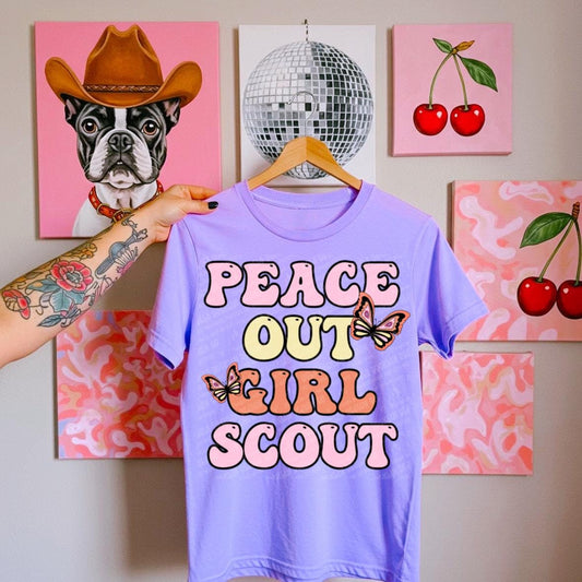Peace Out Girl Scout PNG Summer Digital Download Kids Sublimation