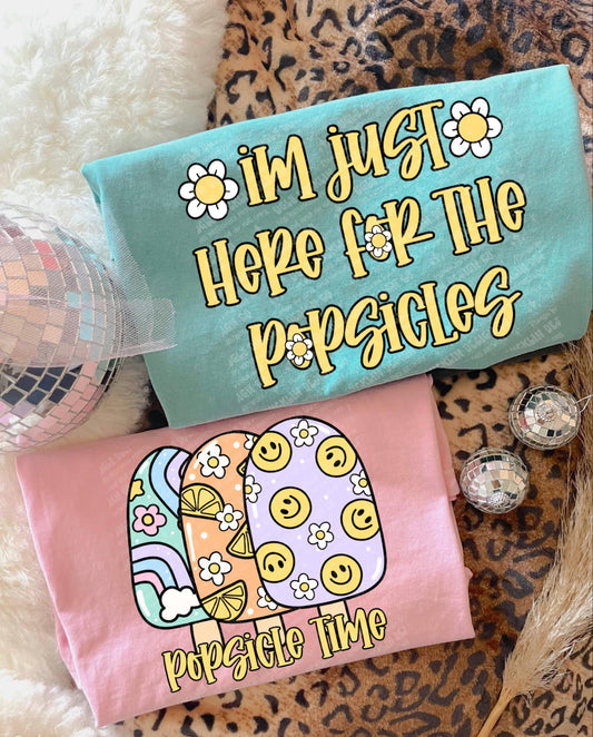 Just Here for Popsicles PNG Summer Digital Download Kids Sublimation