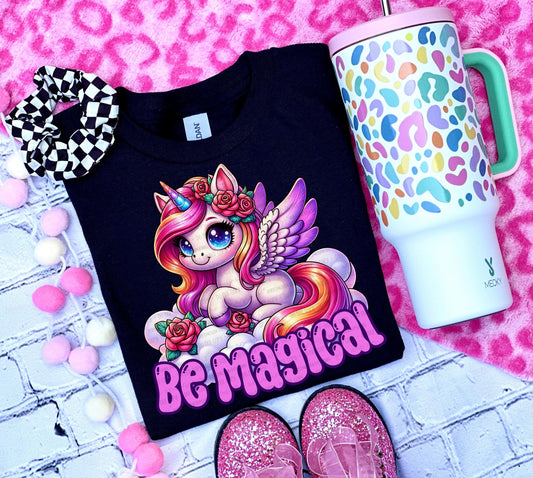 Be Magical PNG Kids Digital Design Unicorn Sublimation Design