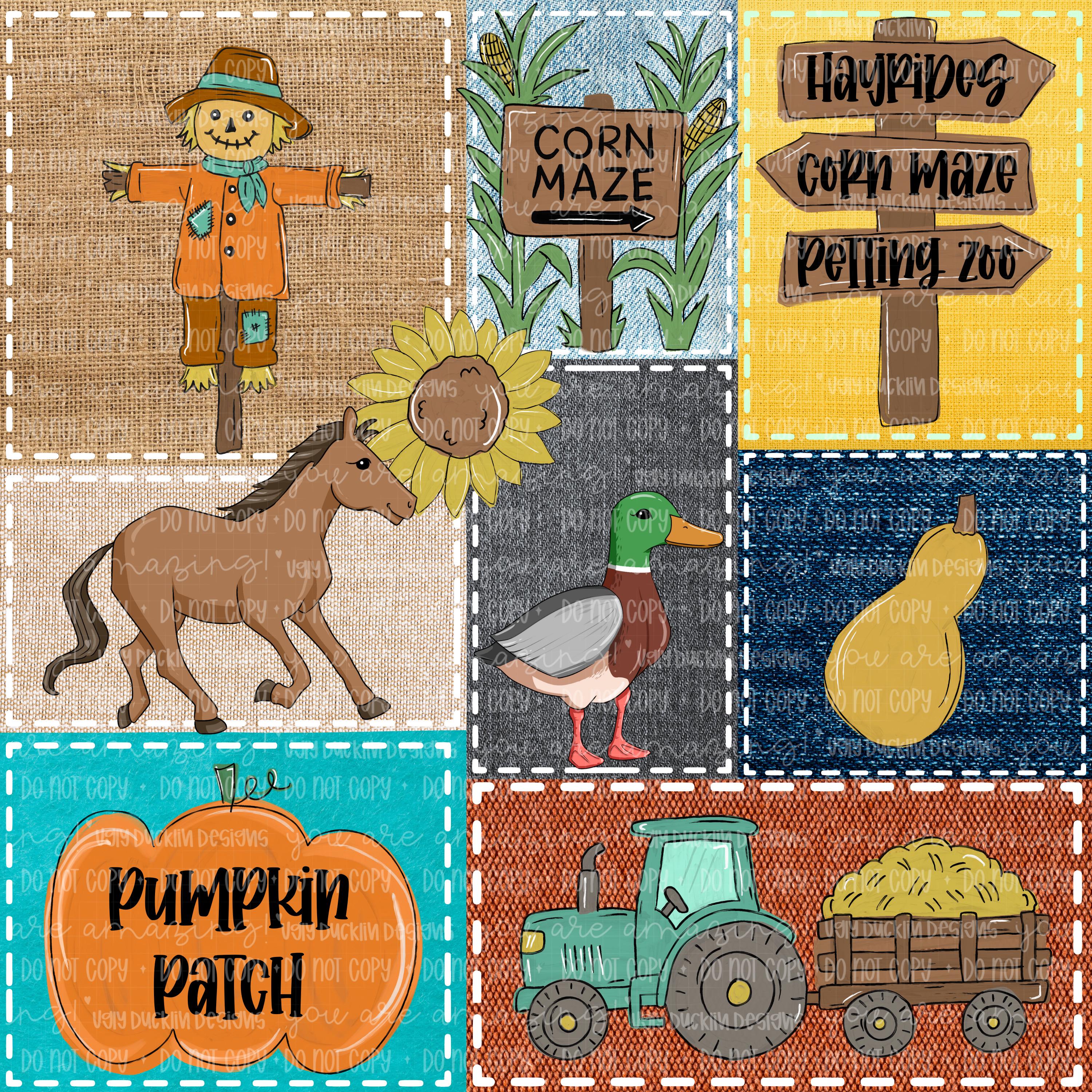 Fall Seamless Farm Digital Download
