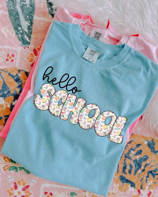 Hello School PNG Kids Digital Design School Sublimation Design