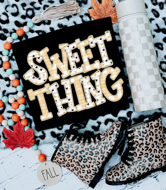 Sweet Thing PNG Faux Embroidery Digital Download Boho Sublimation