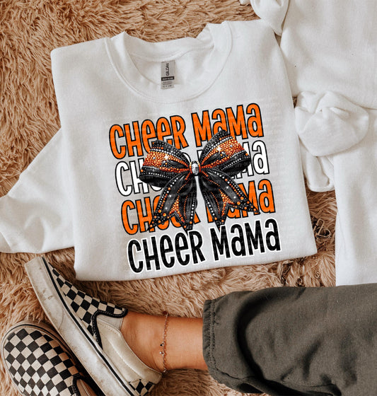 Cheer Mama Orange PNG Cheer Digital Download Cheerleader Sublimation