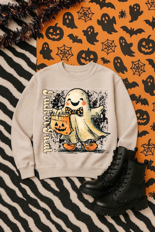 Trick or Treat PNG Halloween Digital Design Ghost Sublimation Design