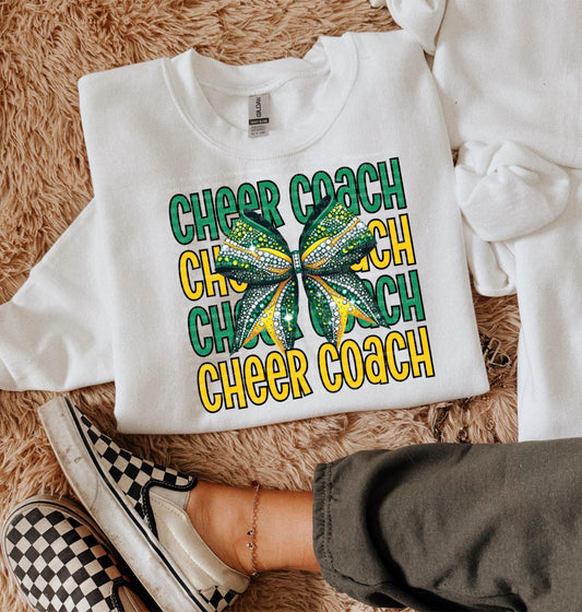 Cheer Coach Green PNG Cheer Digital Download Cheerleader Sublimation