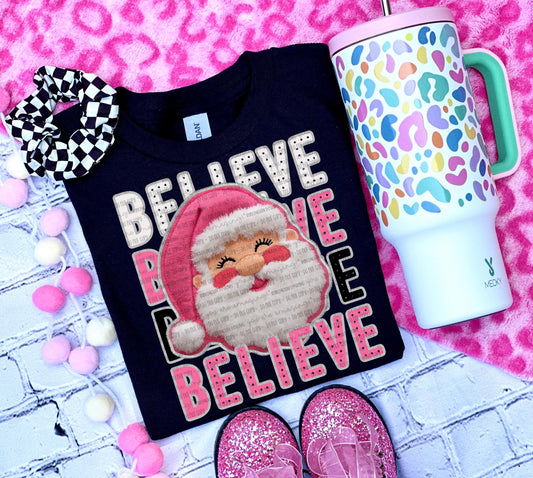 Believe PNG Santa Digital Design Christmas Sublimation Design
